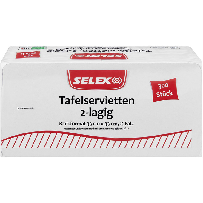 Servietten 2-lagig 33x33cm 250 Stk.