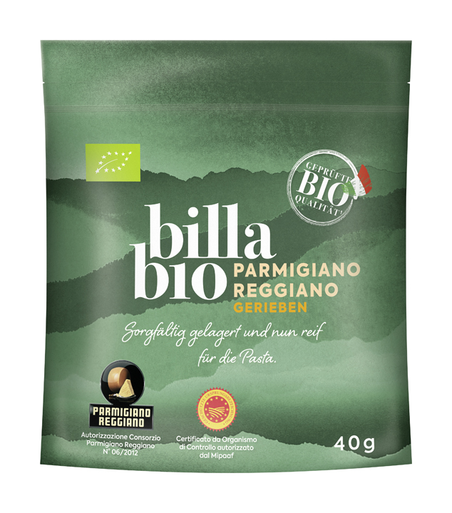 BILLA Bio Parmigiano Reggiano gerieben