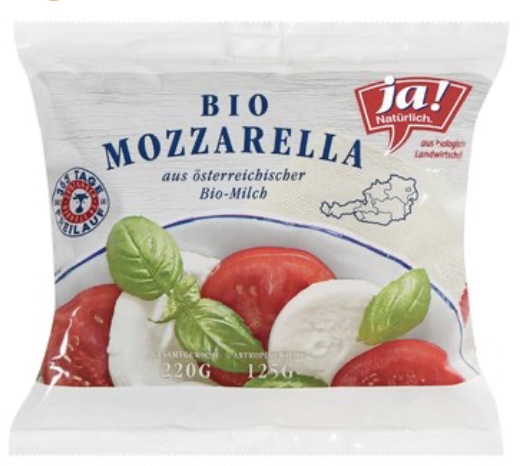 Ja! Natürlich Mozzarella 125g