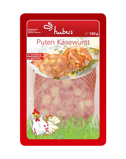 Hubers Putenkäsewurst geschnitten 100g