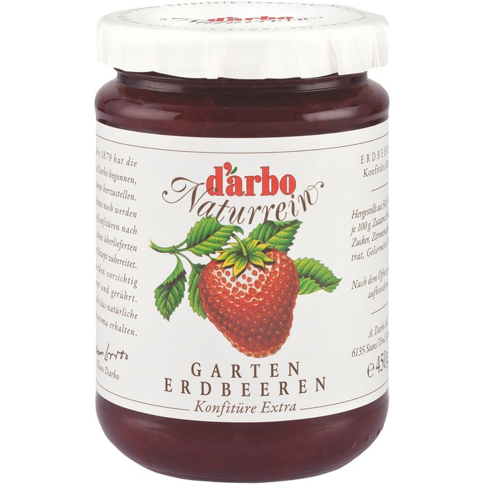 Darbo Naturrein Gartenerdbeeren Konfitüre Extra, 50% Fruchtanteil 450g