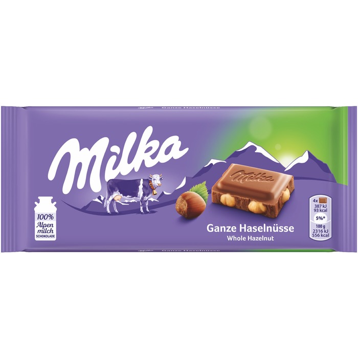 Milka Schoko 100g, Ganze Nuss