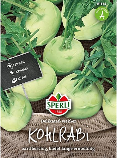 Sperli Premium Kohlrabi Samen Delikateß Weißer