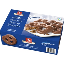 [892882] Weiss Herzen Sterne Brezeln Lebkuchen mit Vollmilchschokolade 500g